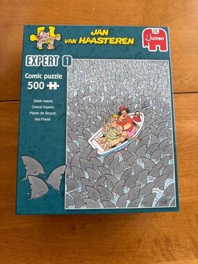 Jumbo Jan van Haasteren Shark Mania 500-Piece Puzzle - Blue